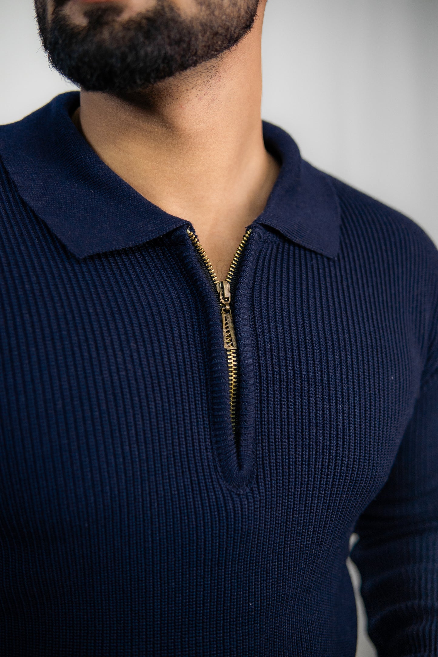 Navy Blue Quarter-Zip Sweater